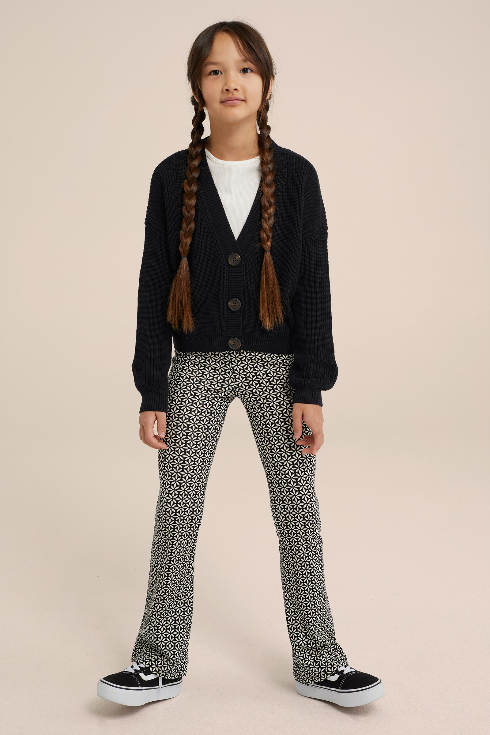 Meisjes fijngebreid vest WE Fashion Zwart