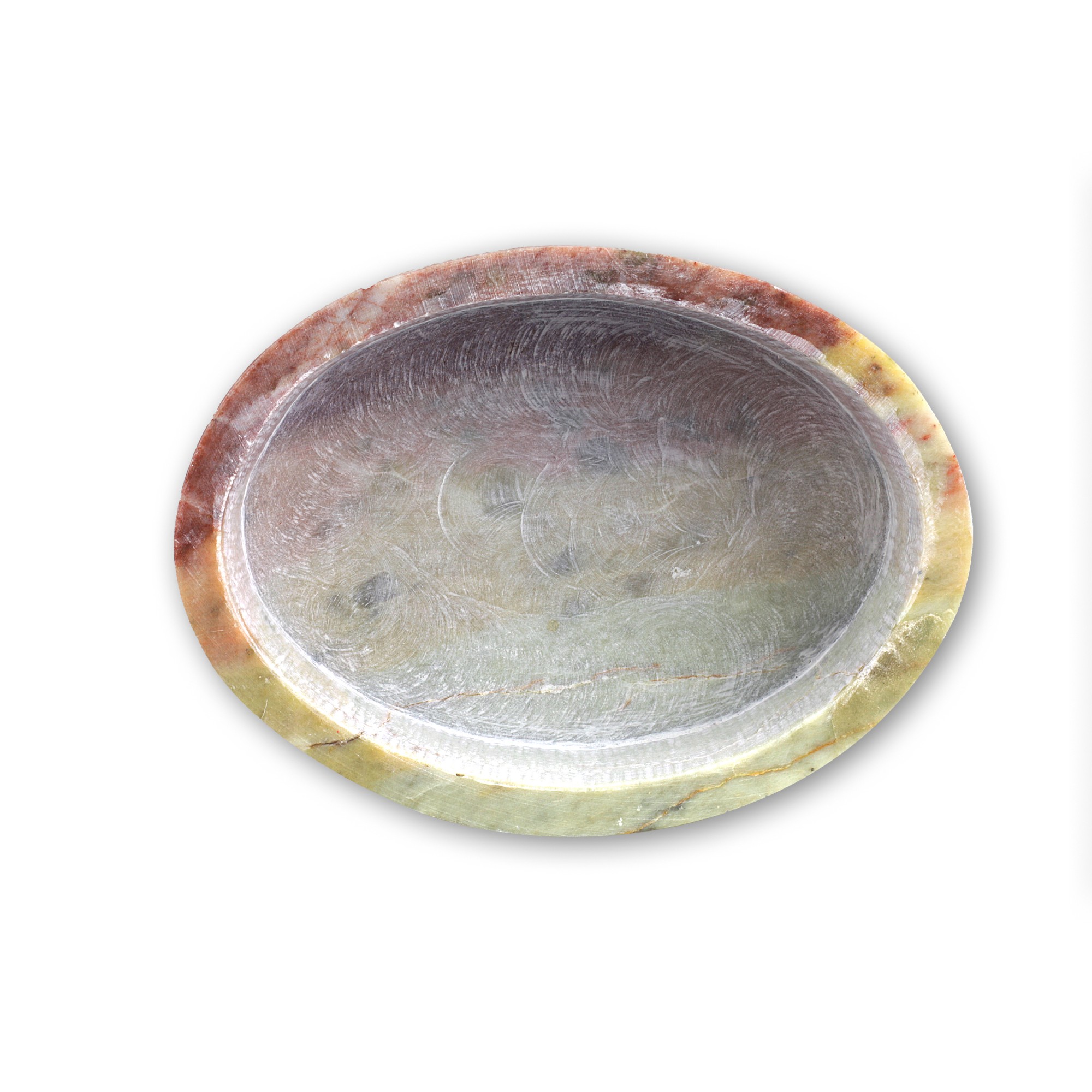 Box Marmor oval 'Blume', T 8 cm, B 10 cm, H 3,2 cm von fischer's lagerhaus