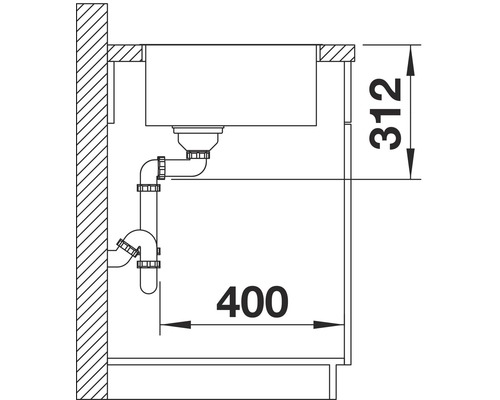 Blanco SUBLINE 500-IF spoelbak, 543 x 443 mm, antraciet, 524108