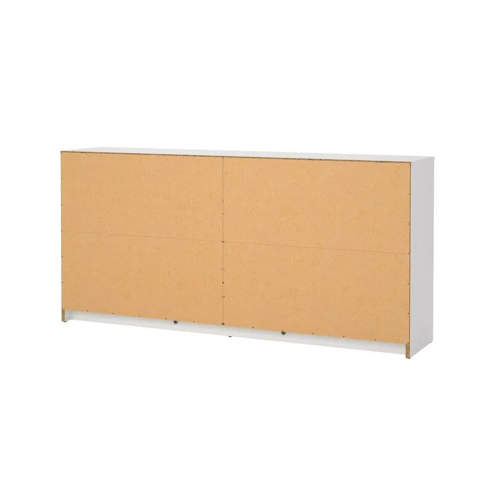 Hioshop Maria kommode breed met 6 lades- wit