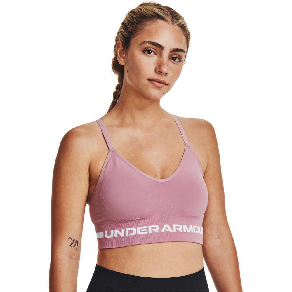 Under Armour SEAMLESS LOW LONG - Brassière Femme rose