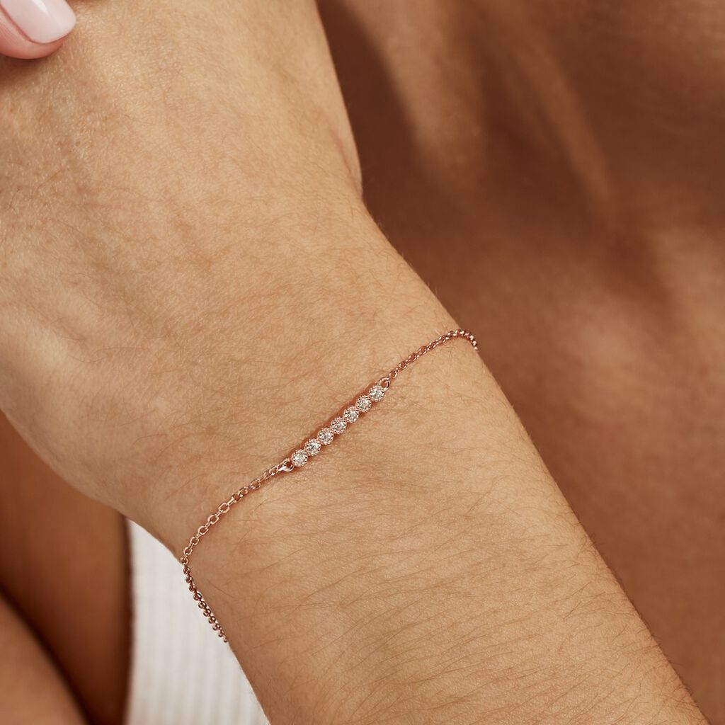 Bracelet Aryles Argent Rose Oxyde De Zirconium