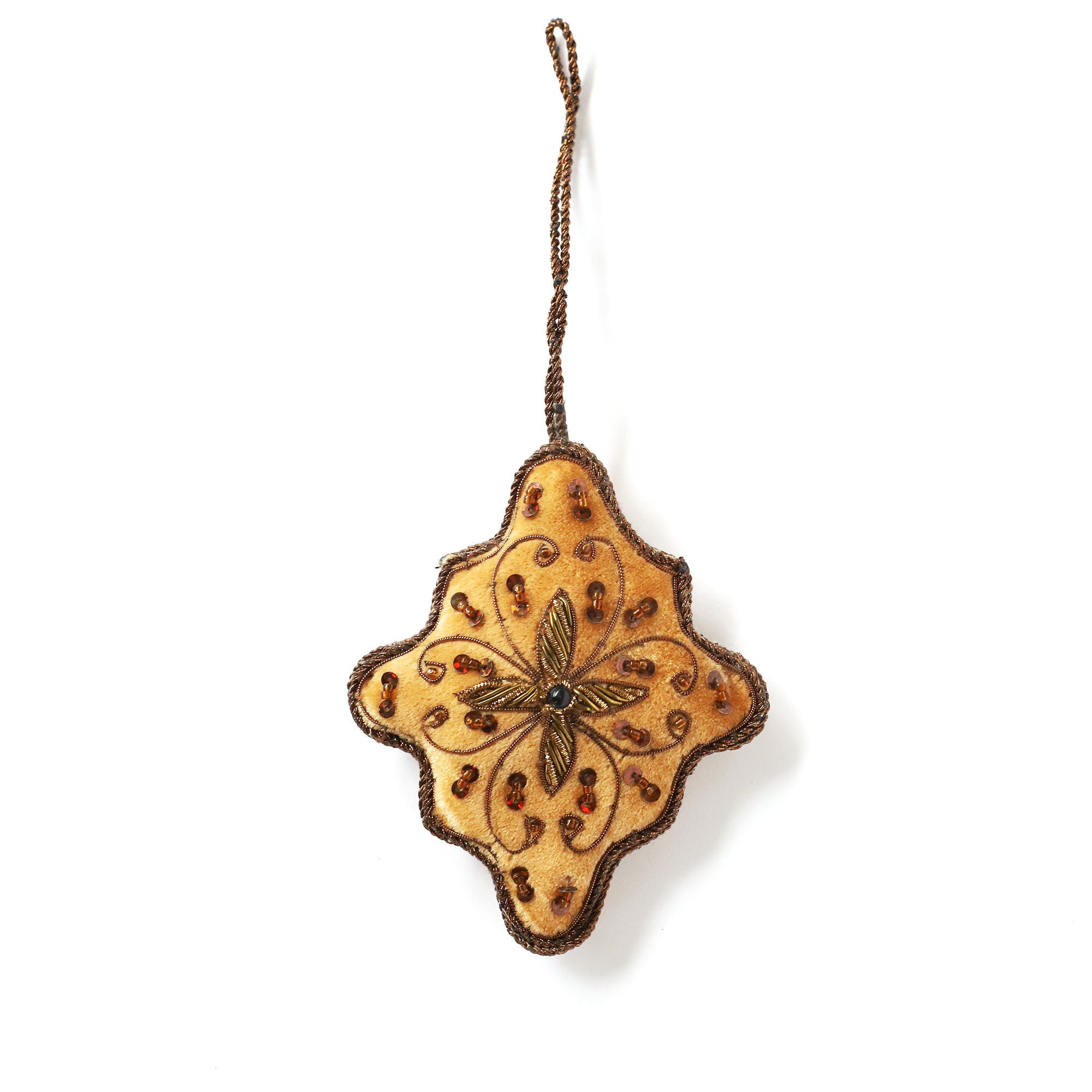 Stoffornament 'Wappen', gelb, H 10 cm von fischer's lagerhaus