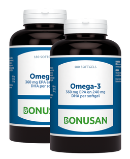 Bonusan Omega-3 360mg EPA 240mg DHA Softgels Duoverpakking 2x180SG