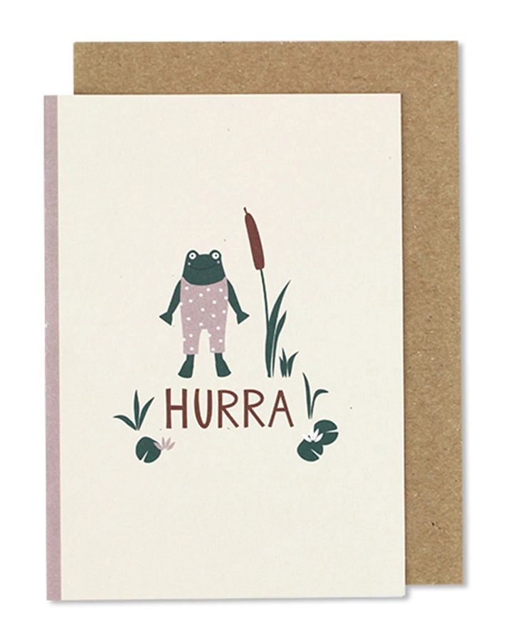 Klappkarte FROSCH - HURRA 2er-Set in rosa