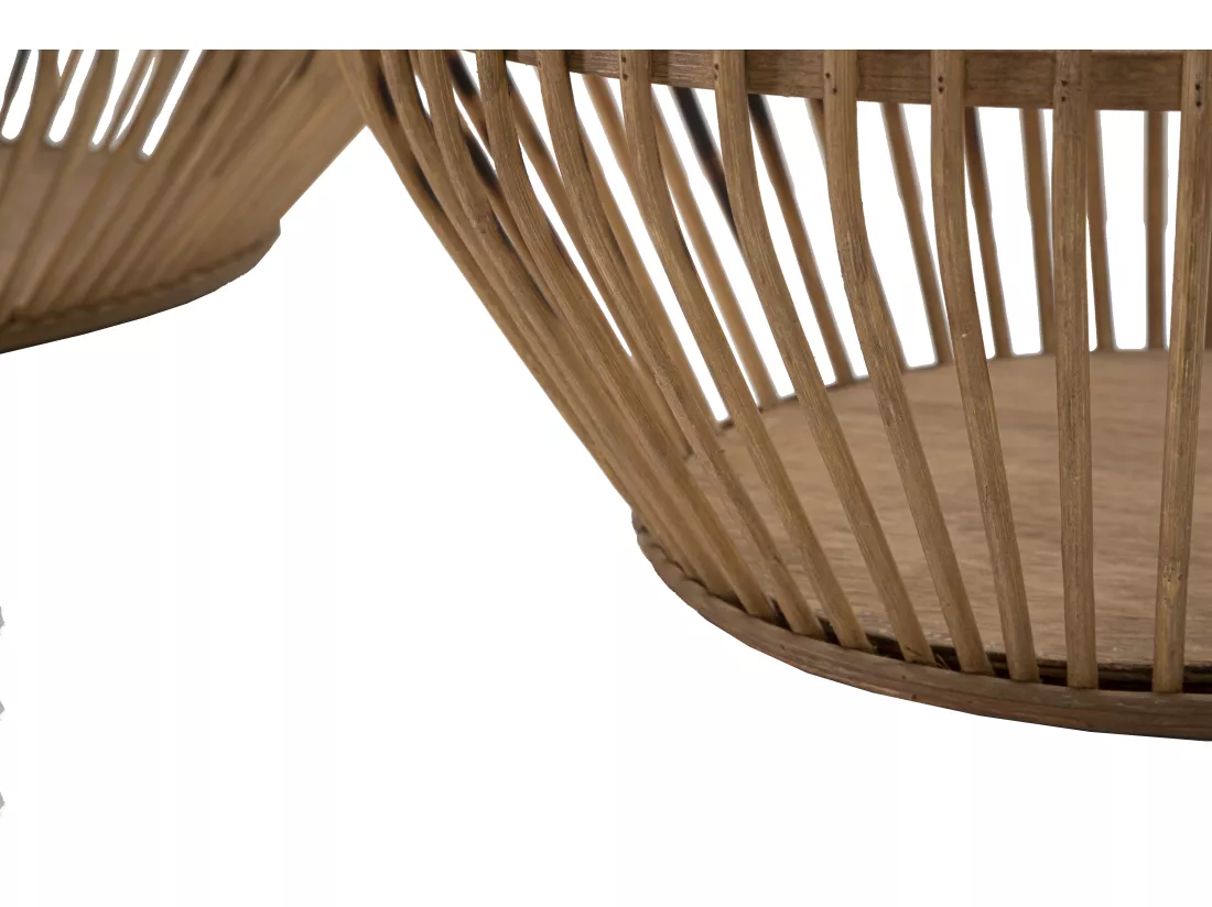 Lot de 2 paniers en rotin marron Ø 47x39,5-34x36,5 cm