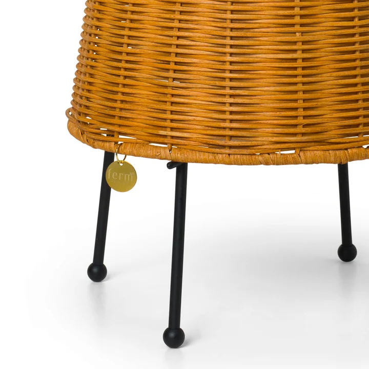Ferm Living - Porti LED Akku Tischleuchte Rattan, natur