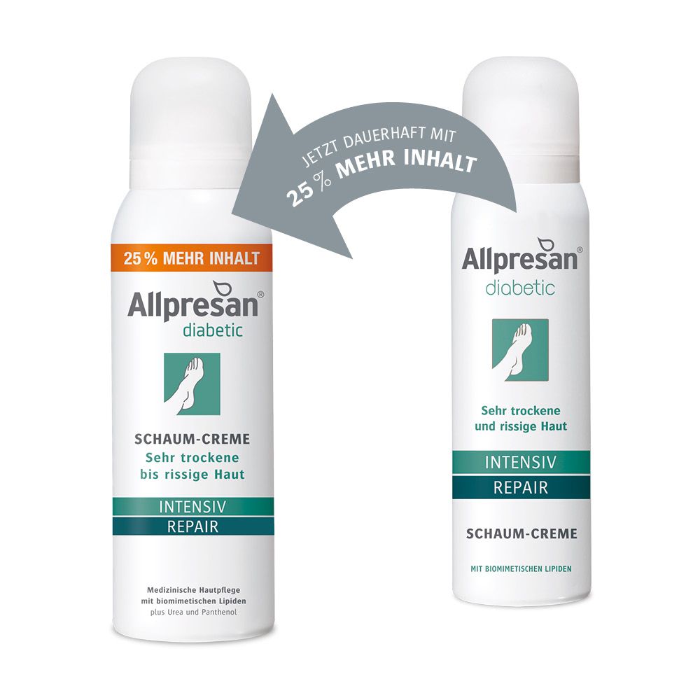 Allpresan diabetic INTENSIV + REPAIR Schaum-Creme mit Urea - Jetzt 3€ Rabatt mit Code ,,allpresan3''