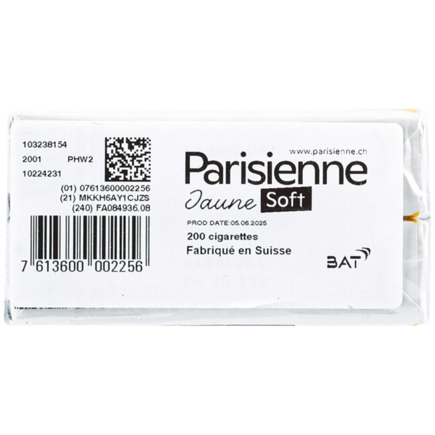 Parisienne Zigaretten Jaune Soft Stange