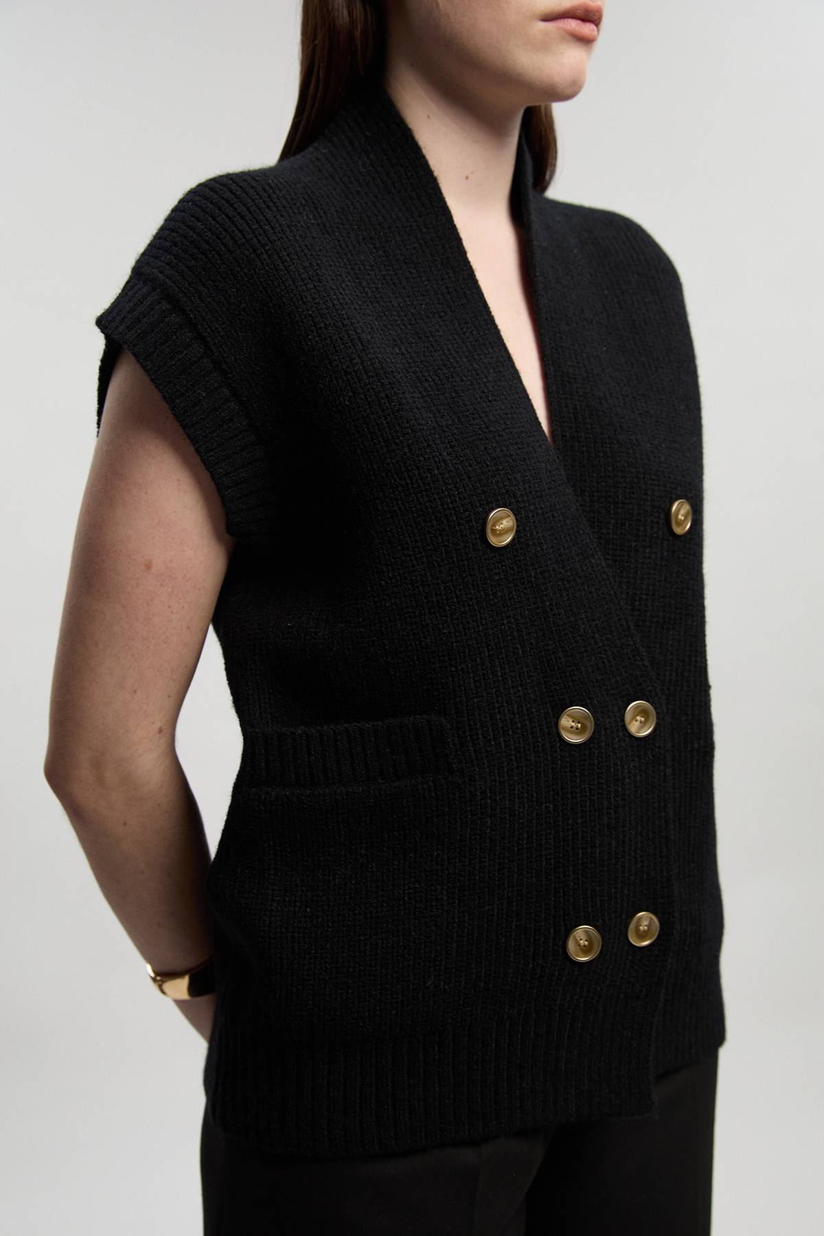 KarenMillen Débardeur Sans Manches En Maille Avec Détail Boutons