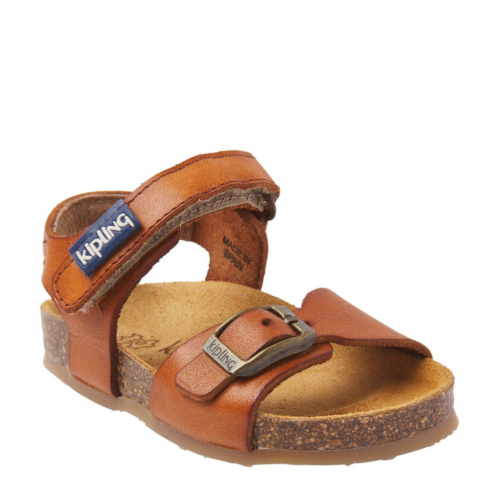 Kipling Fabioleren sandalen cognac