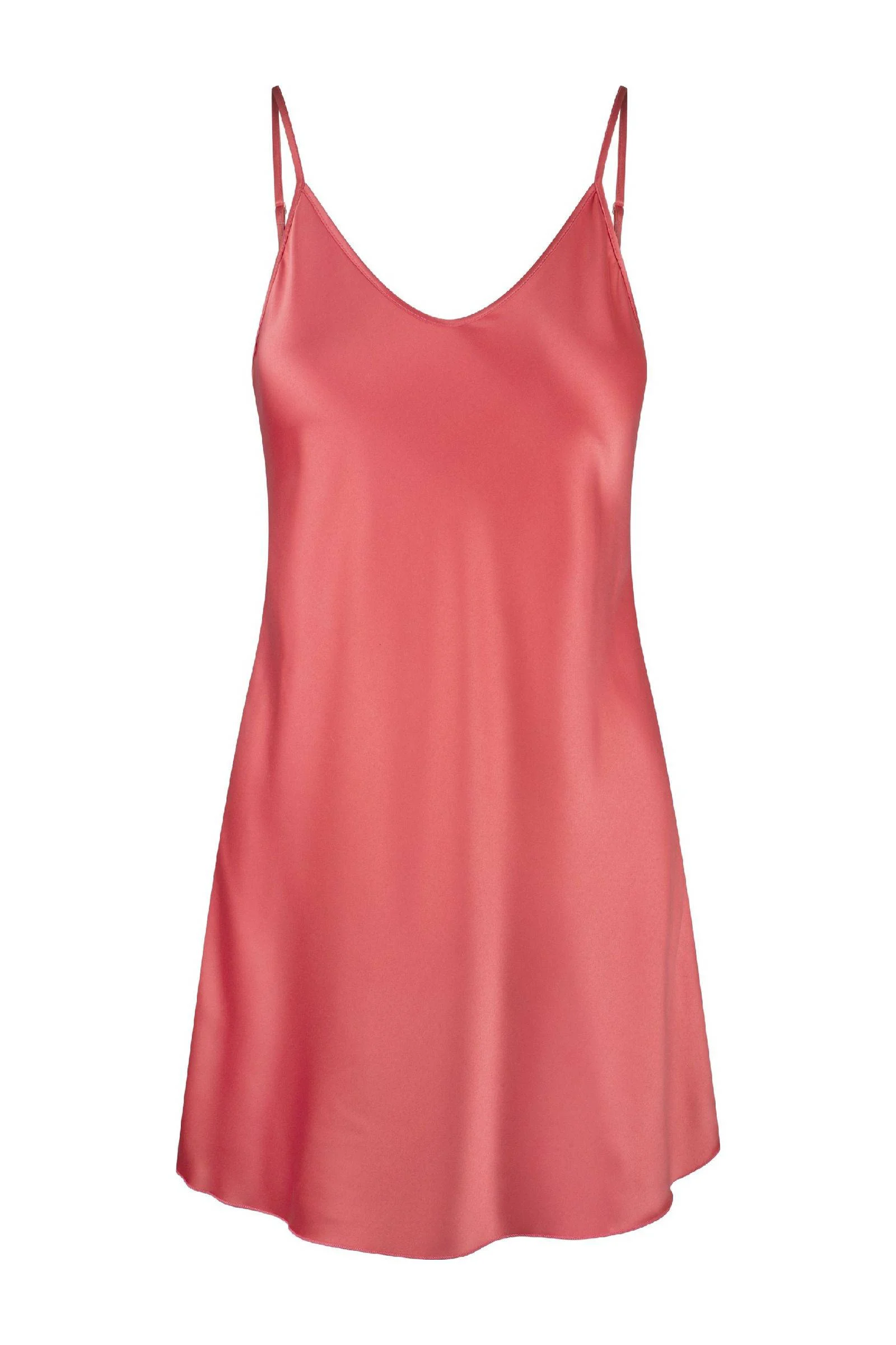 LingaDore satijnen slipdress Daily koraalrood