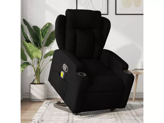 Fauteuil massant inclinable Noir Tissu