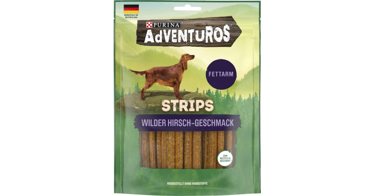 PURINA Adventuros Strips Hirsch 90 gr