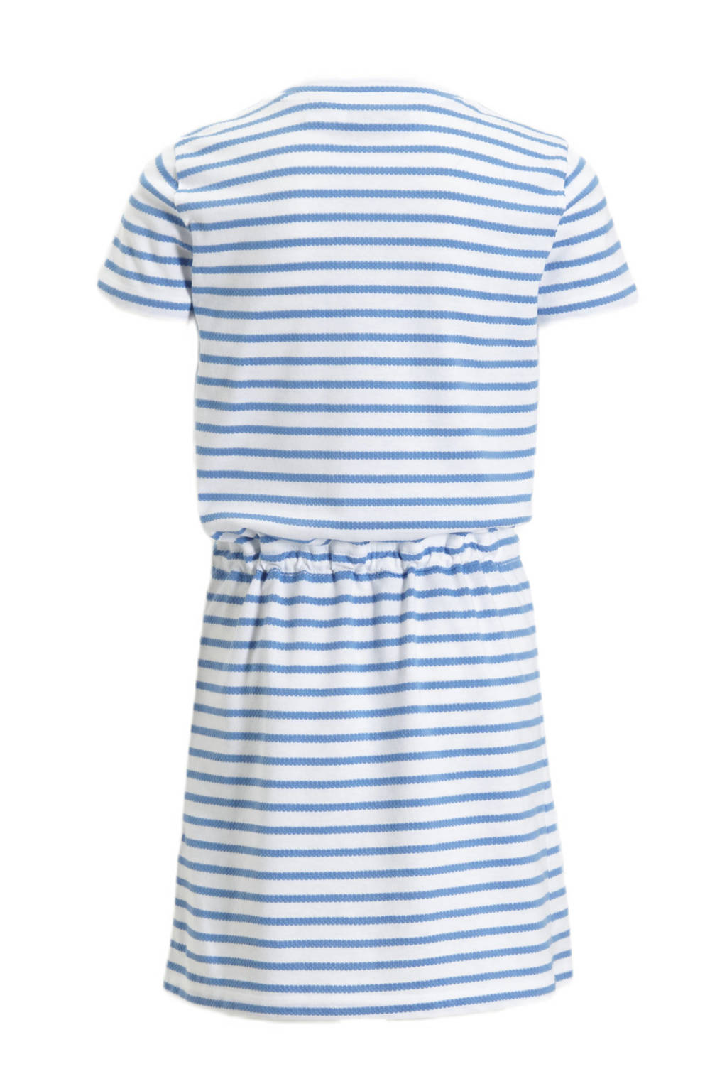 anytime gestreepte jurk wit/blauw