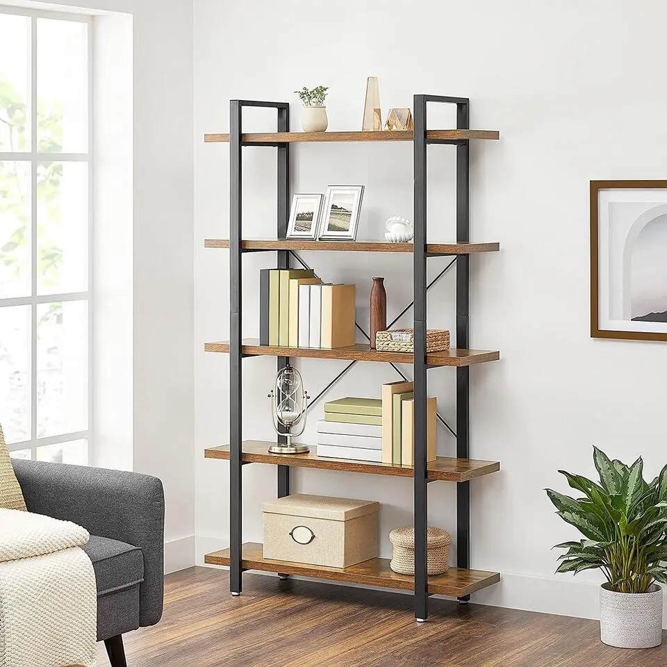 Bobbel Home - Boekenrek - Hout/Metaal - Bruin