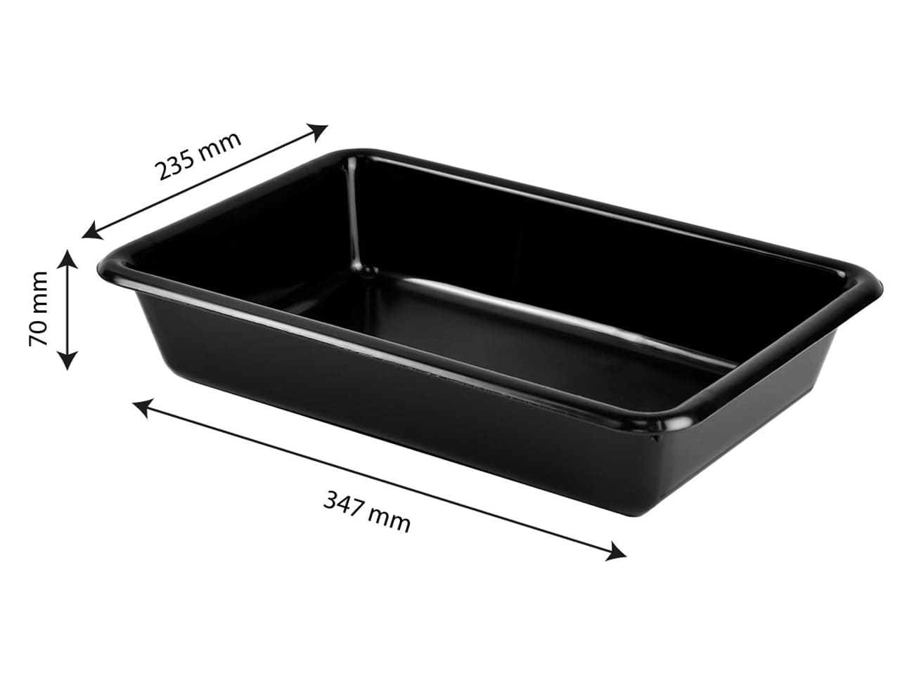 Bac plat 3 L noir - 34 x 23 x ht 7 cm - Gilac
