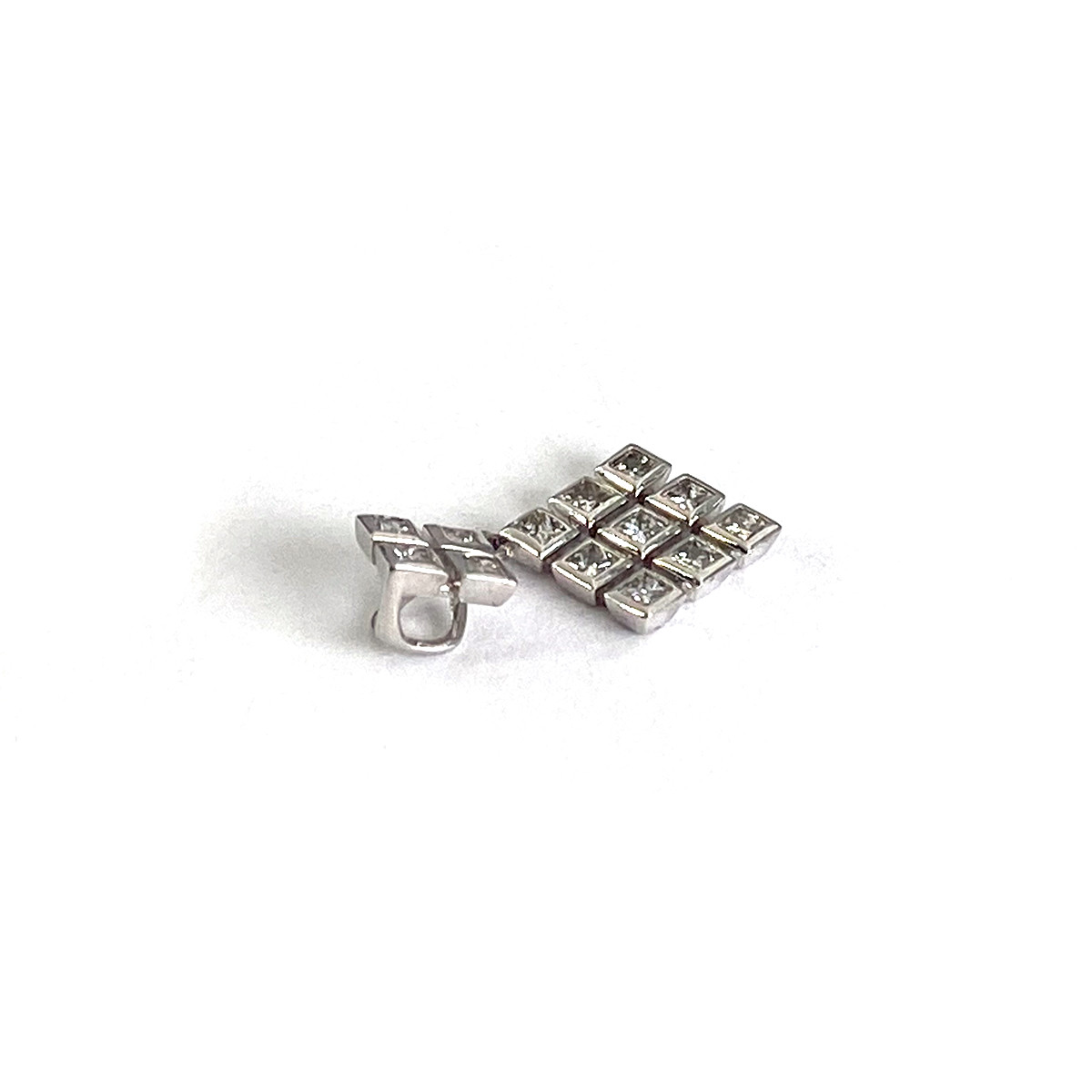 Pendentif d'occasion or 375 blanc diamants