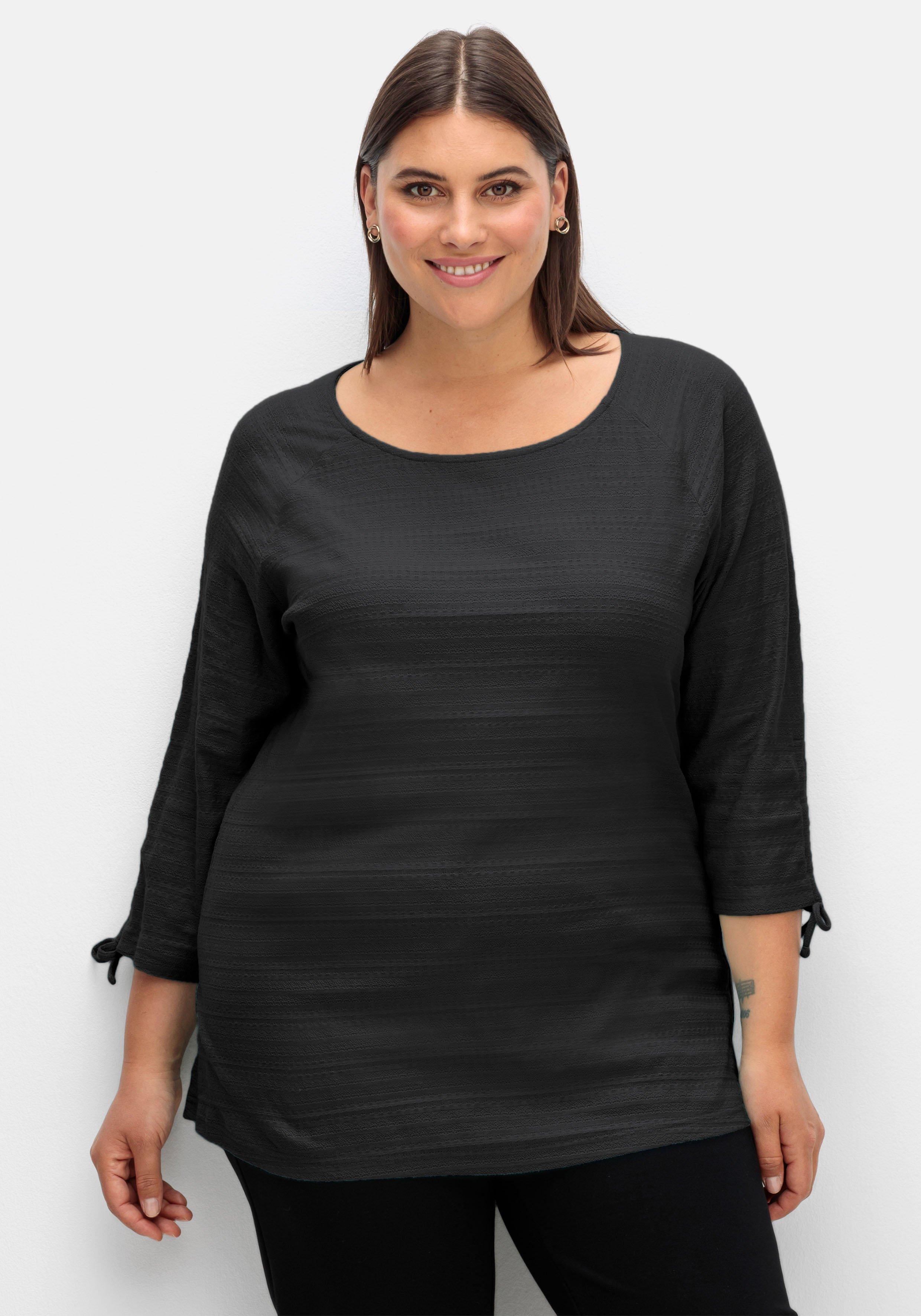 Shirt mit raffbaren Raglanärmeln, leicht tailliert