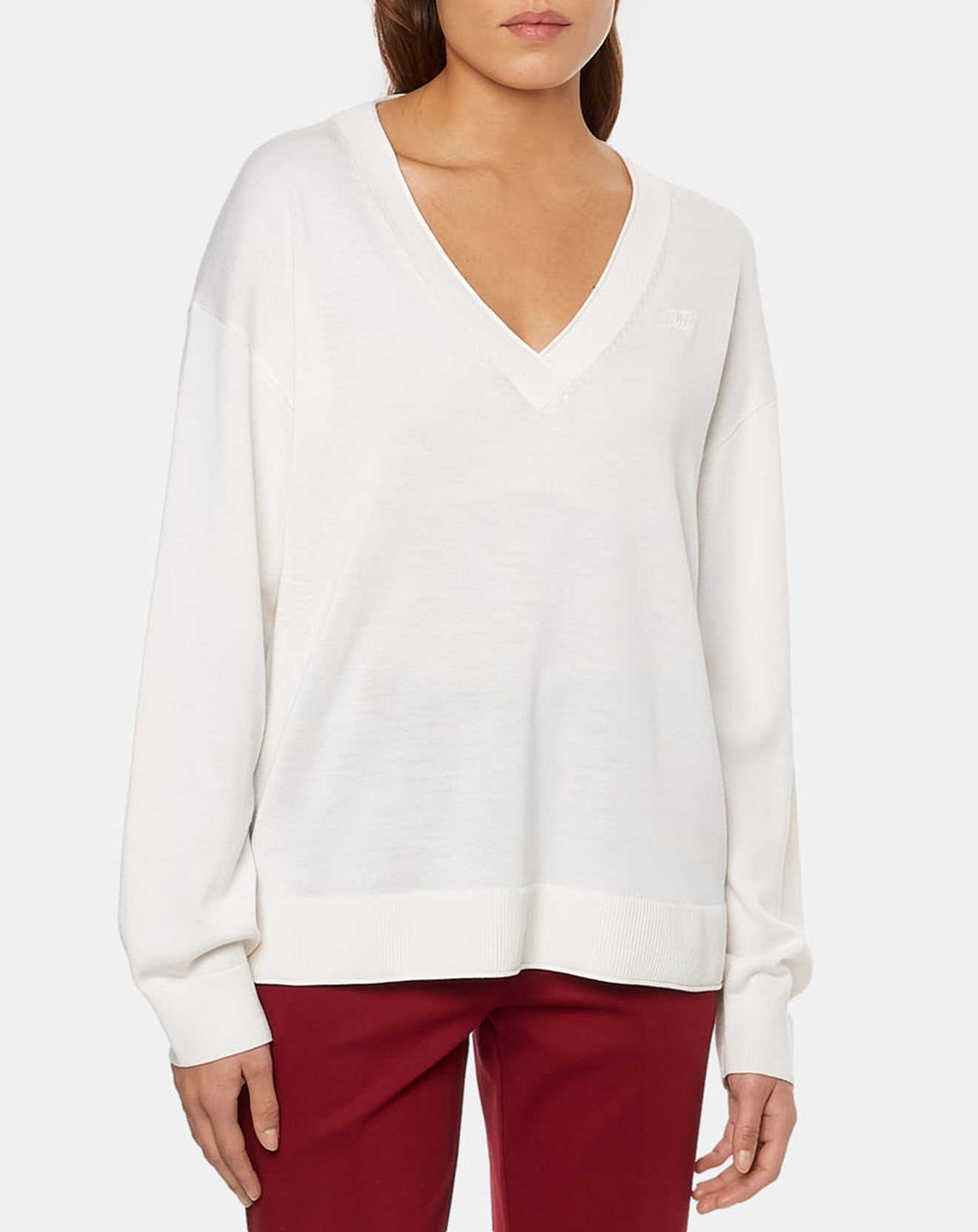 Tommy Hilfiger Pull en Laine mélangée Blend écru