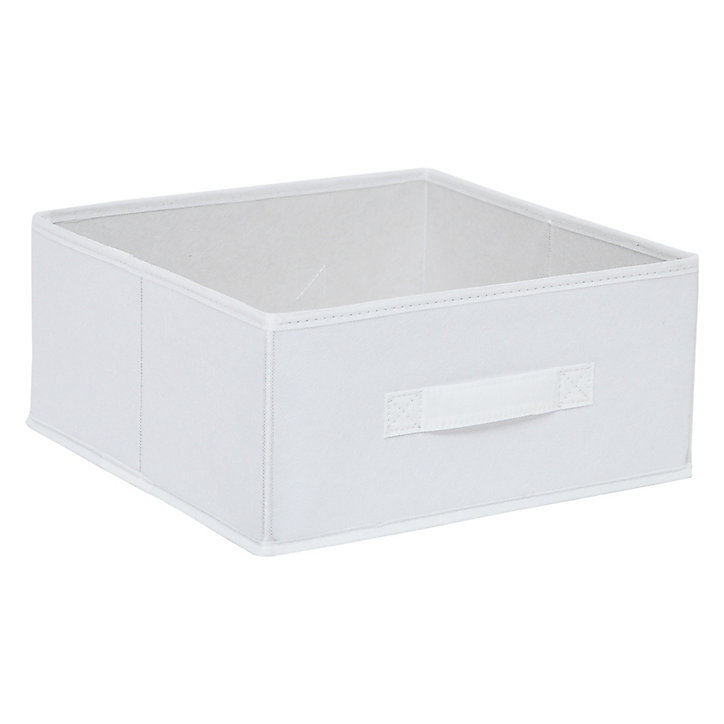Boîte de rangement rectangulaire en textile Mixxit coloris blanc