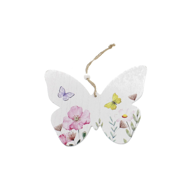 Dekohänger Schmetterling - Willkommen - ca. 17 x 13,5 cm