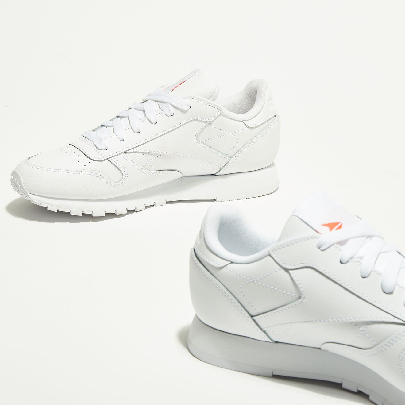 Reebok Baskets en Cuir Cl Lthr Bicolore blanc/orange