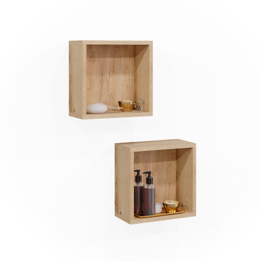 Vicco Wandregal Rudi 2er Set hängend, 30 x 30 cm, Eiche Evoke Mintgrün, Ablage