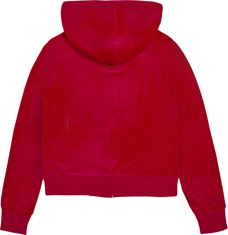 Juicy Couture Robertson Classic Velour Zip Trough Hoodie Astor red