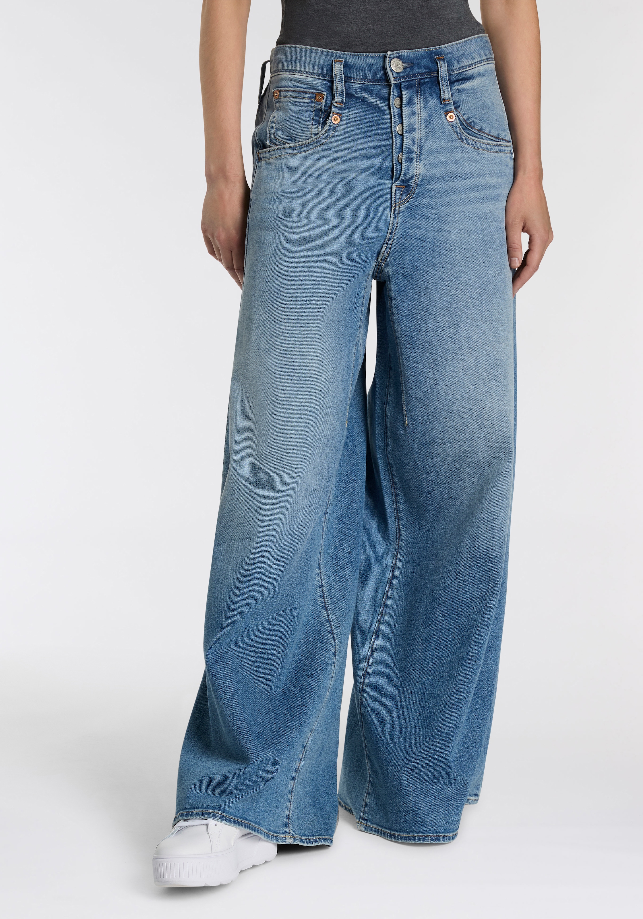 Herrlicher High-waist-Jeans »Shyra Palazzo Denim Comfort«, Wide Fit, extra viel Beinweite