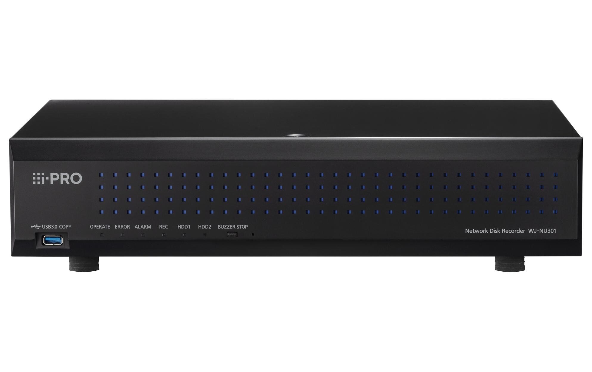 Netzwerkrekorder WJ-NU301KG 16 Kanal ohne HDD<br>Neue NVRs mit höherer Sicherheitsstufe und einfacher Installation mit integriertem PoE+ Switch