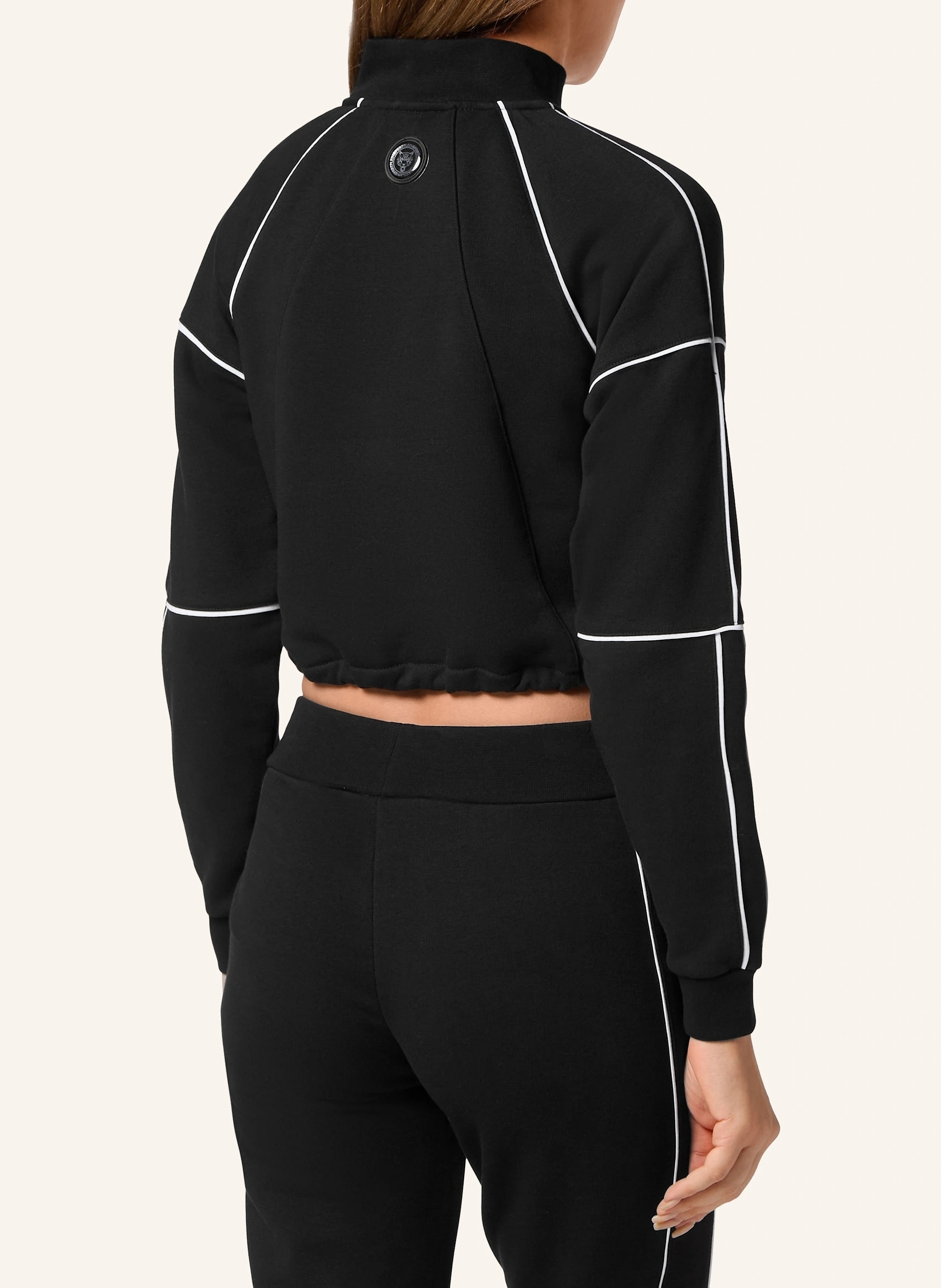 PLEIN SPORT Cropped Sweatjacke mit Kapuze