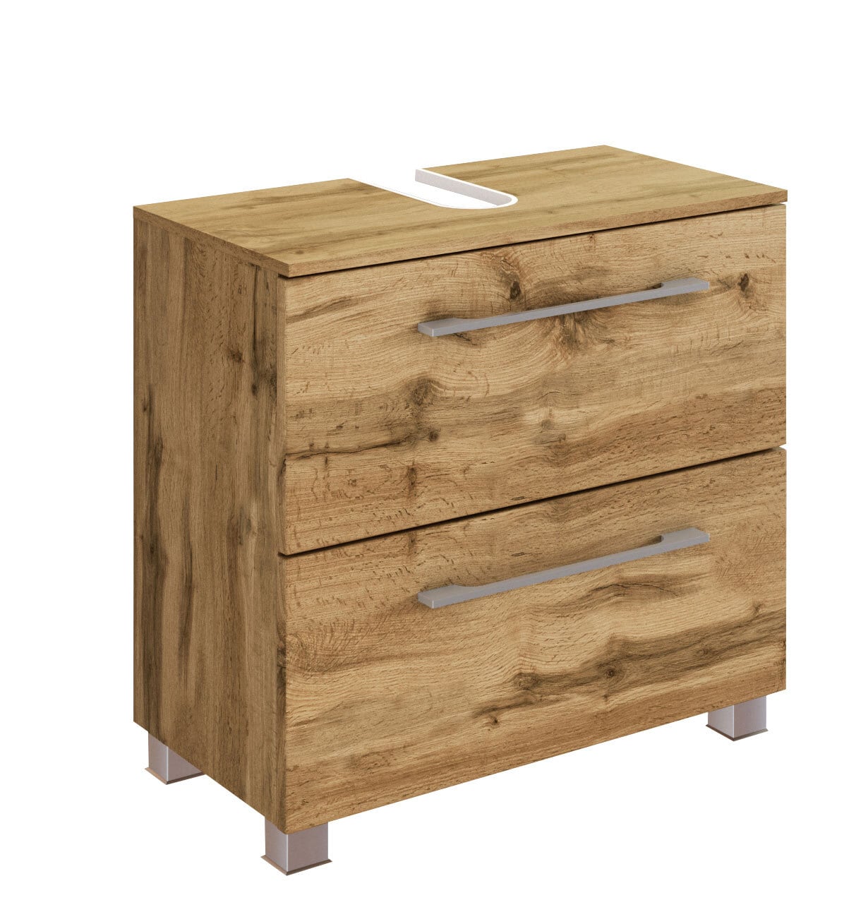 Waschbeckenunterschrank Livorno 60x53x35 cm Wotaneiche/Weiß NB