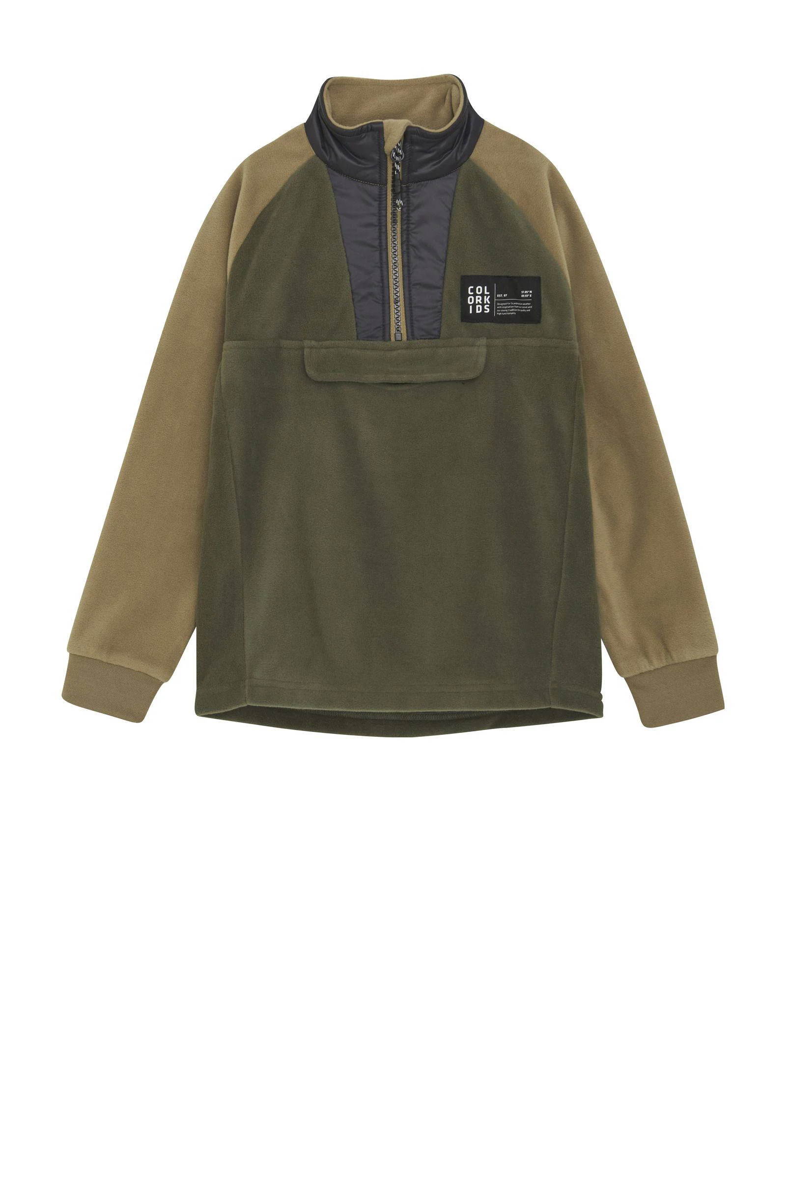 Color Kids fleece anorak olijfgroen