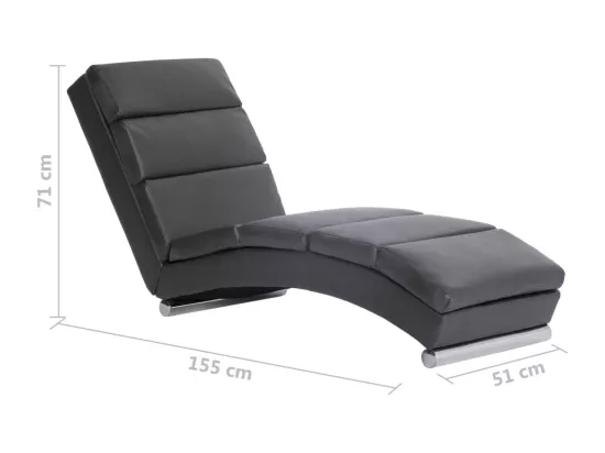 Prolenta Premium - Chaise longue Gris Similicuir