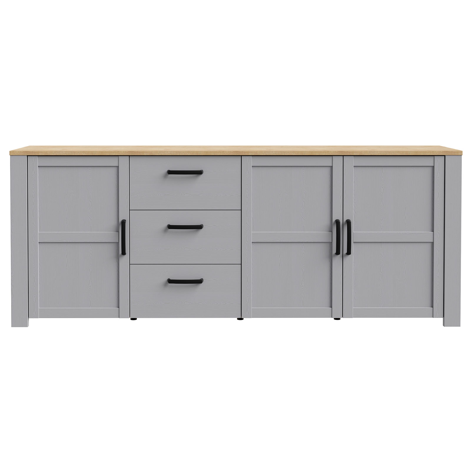 Sideboard - Eiche grau - Riviera Eiche - 221 cm breit