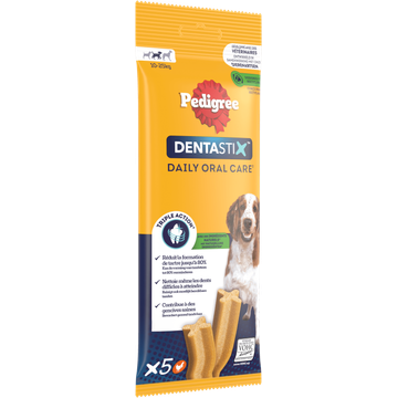 Pedigree Dentastix Medium Kauwstaaf - Gebitsverzorgende Hondensnack - 5 Stuks