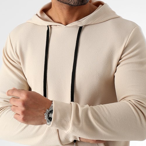 Ensemble Sweat Capuche Et Pantalon Waffle 0662 Beige Clair