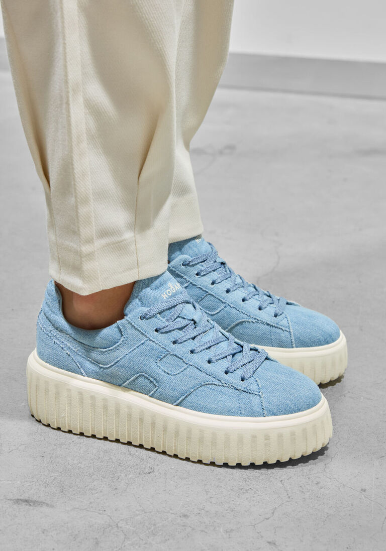 blauwe hogan lage sneakers h-stripes