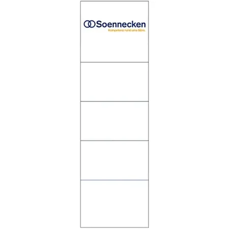 Soennecken Rückenschild, breit/kurz, ohne Griffloch, weiß, 10 Stück, ca. 57 x 190 mm
