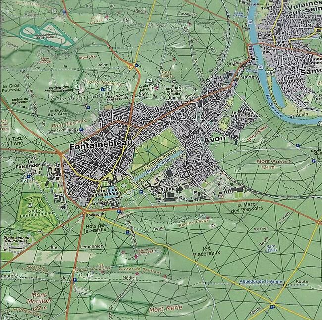 CARTE RELIEF FORET DE FONTAINEBLEAU