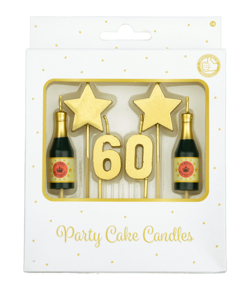 Kaarsjes 60 Jaar Champagne 17,5cm