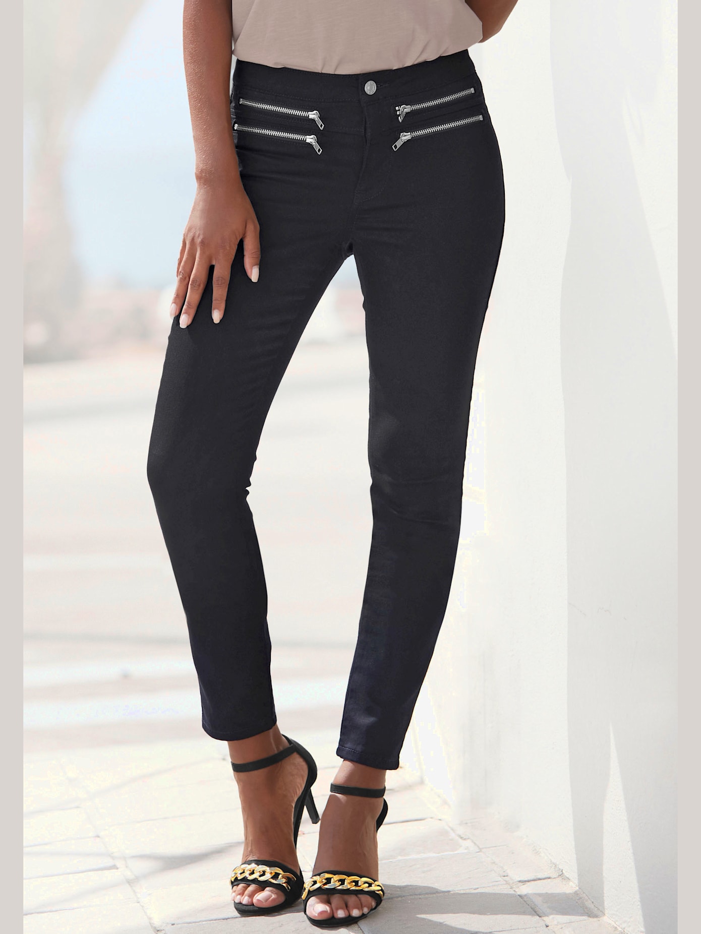 Jegging détails zippés devant