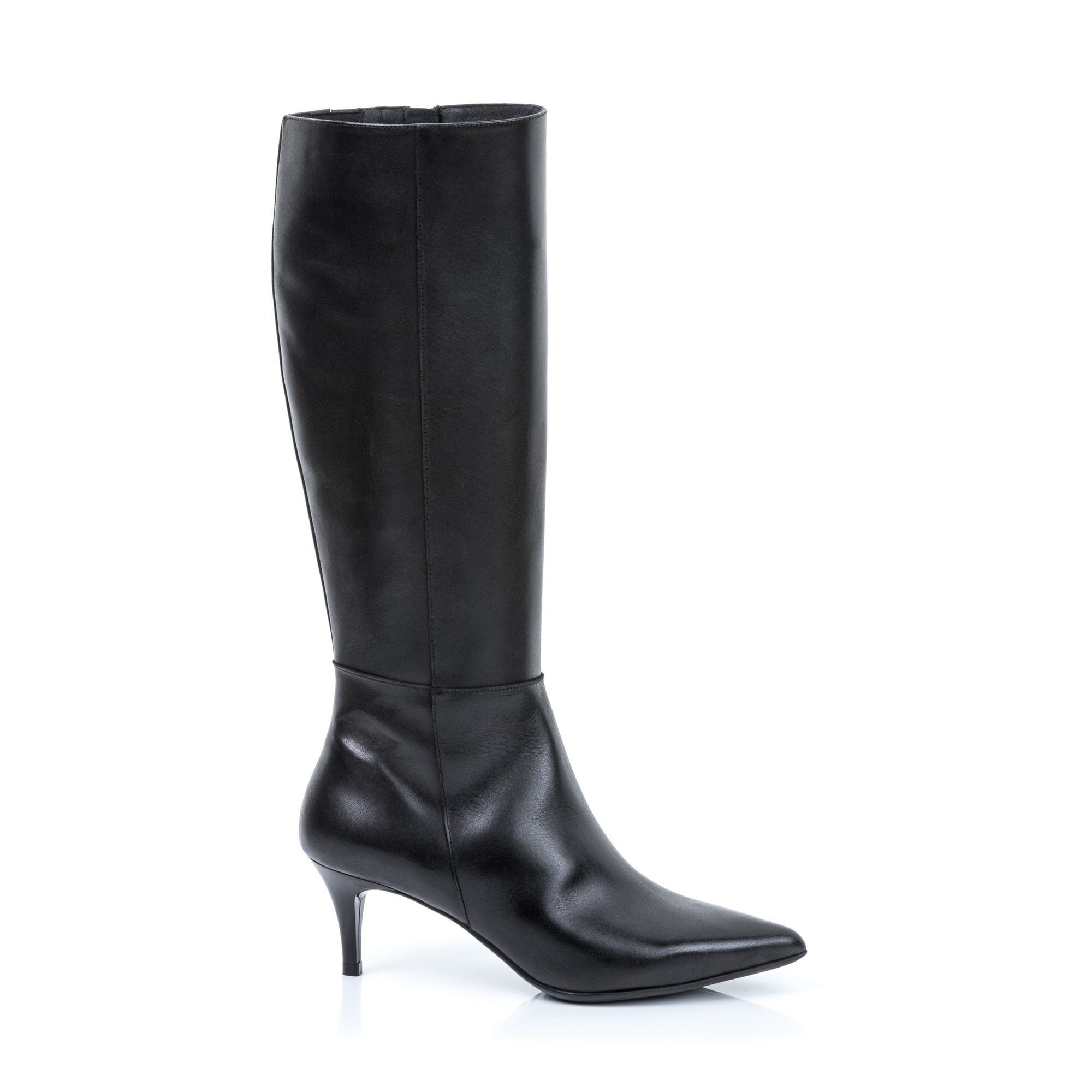 Bottes à talon Femme en cuir noir