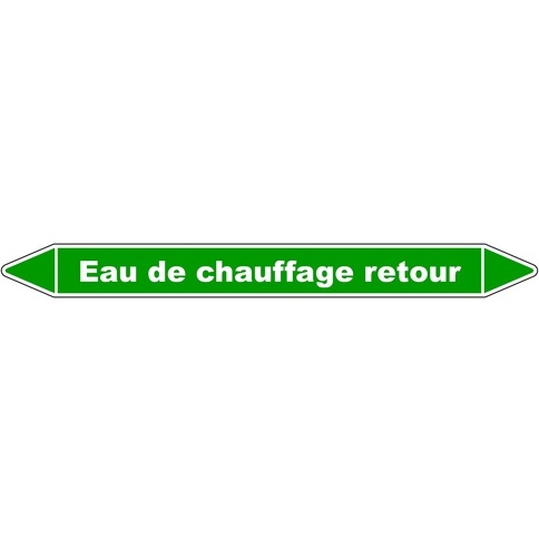 Marqueur tuyauterie - Eau chauffage retour - Vinyle laminé