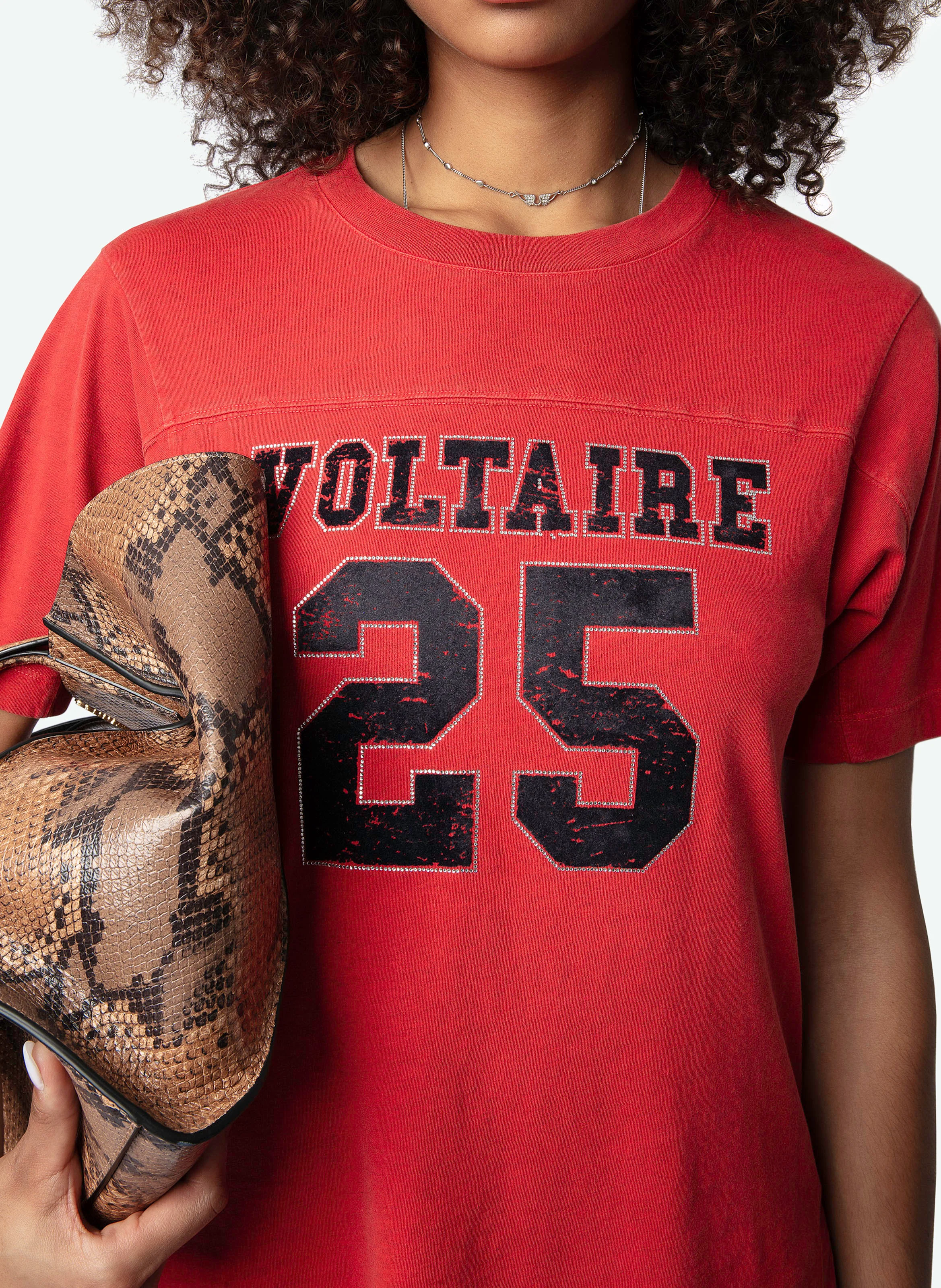 BOW - Tee-shirt imprimé en coton biologique| Rouge