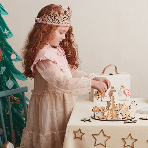 Meri meri kroon glitter - goud