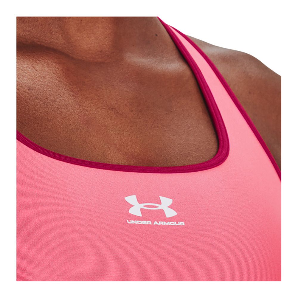 Under Armour UA HEATGEAR® ARMOUR MID PADLESS - Brassière Femme pink shock/white