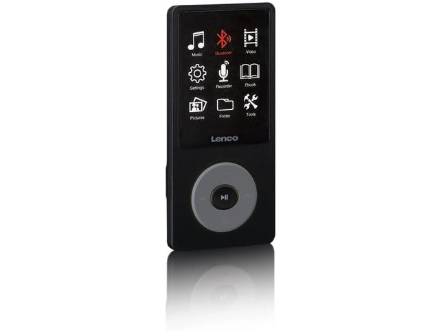 Lenco MP3 Player Xemio-860 Grau; Schwarz MP3-Player mit Bluetooth und 8 GB internem Speicher