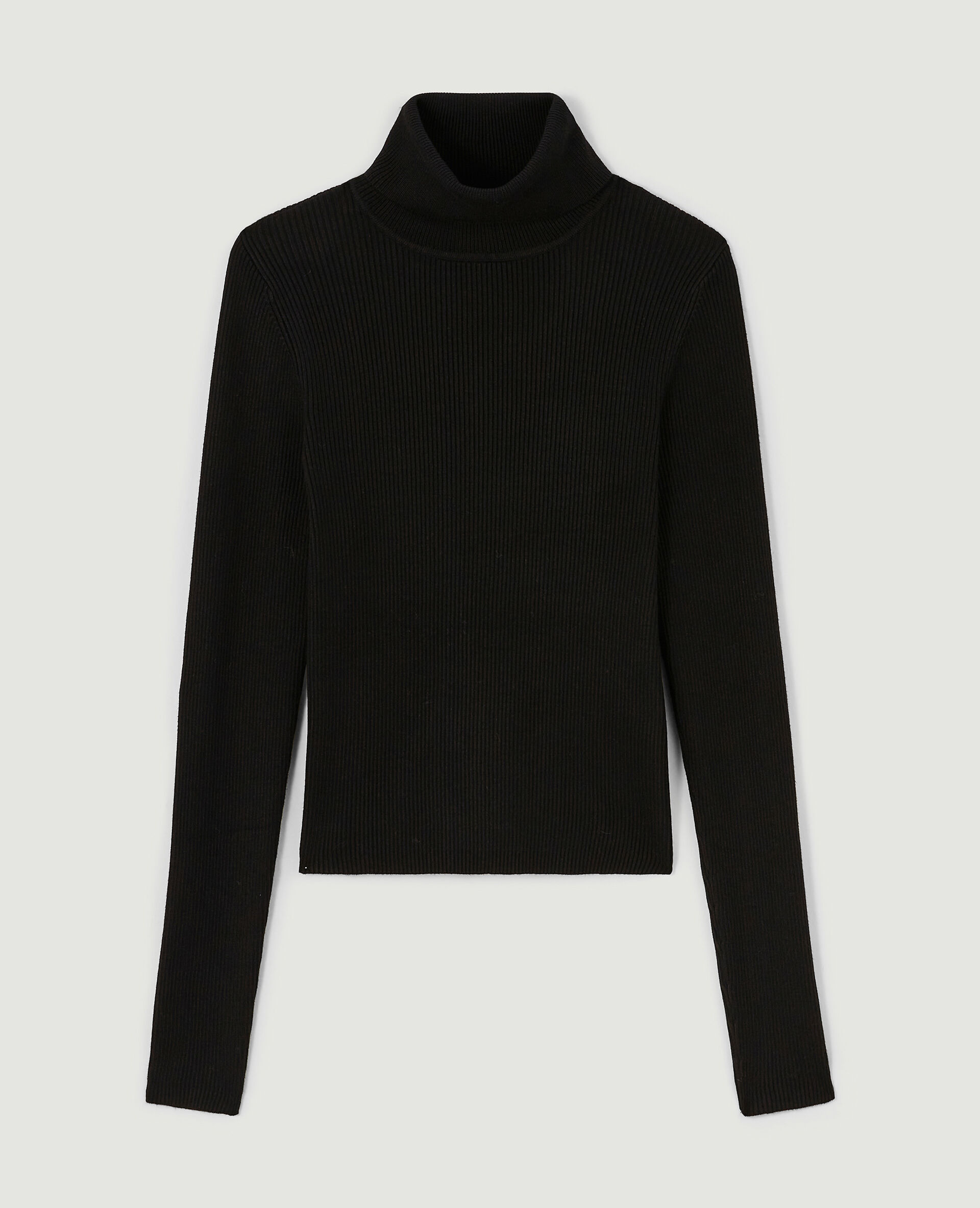 Pull à col roulé court - Noir